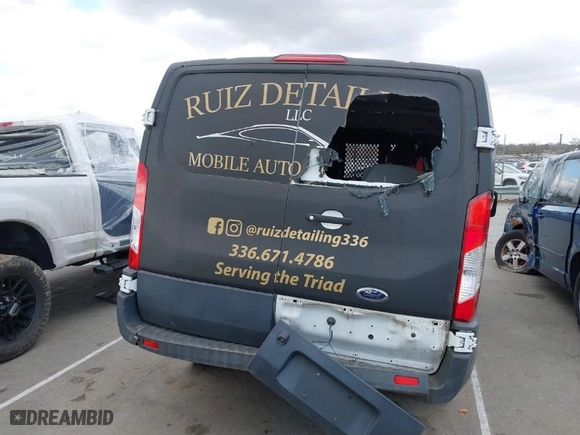 2018 Ford Transit Van with VIN 1FTYR1ZM2JKB18075, listed as a IAAI auction lot 41727646 with NaN miles. Bid and sale history available at carsss.com. Image 16.