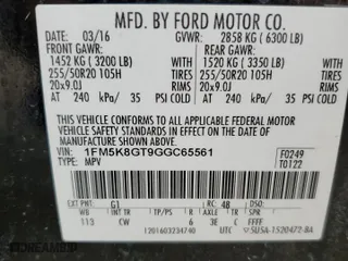 2016 Ford Explorer Sport with VIN 1FM5K8GT9GGC65561, listed as a Copart auction lot 47173015 with 157,418 mi miles and Clean Title. Bid and sale history available at carsss.com. Image 14.