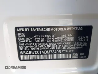 2021 BMW X1 sDrive28i z VIN WBXJG7C01M3M73496, wystawiony jako IAAI lot #42132005 z przebiegiem 23 278 mil mil oraz . Historia ofert i sprzedaży dostępna na DreamBid. Obrazek 9.