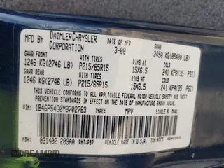 2000 Dodge Grand Caravan z VIN 1B4GP54G0YB702783, wystawiony jako IAAI lot #42447313 z przebiegiem 285 002 mil mil oraz . Historia ofert i sprzedaży dostępna na DreamBid. Obrazek 9.