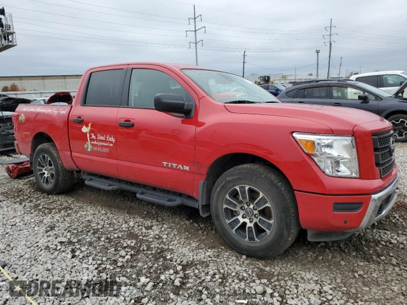 2023 Nissan Titan SV z VIN 1N6AA1EDXPN100457, wystawiony jako Copart lot #81621194 z przebiegiem 21 820 mil mil oraz Szkoda całkowita • Salvage title. Historia ofert i sprzedaży dostępna na DreamBid. Obrazek 4.