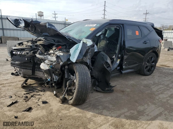 2021 Chevrolet Blazer RS with VIN 3GNKBKRS8MS554153, listed as a Copart auction lot 78267244 with 0 mi miles and Salvage Title. Bid and sale history available at carsss.com. Image 1.