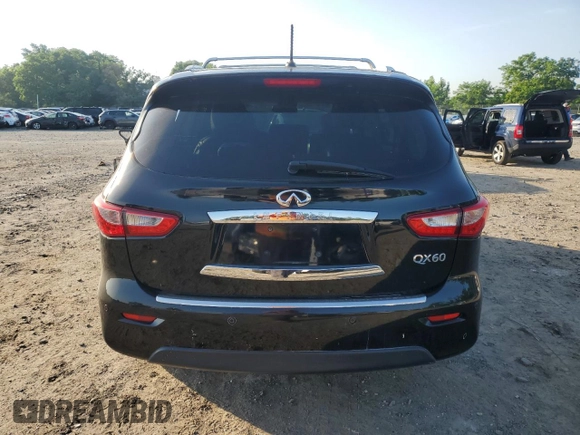 2014 Infiniti QX60 with VIN 5N1AL0MM2EC537303, listed as a Copart auction lot 62065715 with Not provided miles and Clean title. Bid and sale history available at DreamBid. Image 6.