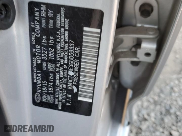 2016 Hyundai Accent SE with VIN KMHCT4AE3GU059337, listed as a Copart auction lot 81085474 with 75,200 mi miles and Salvage Title. Bid and sale history available at carsss.com. Image 12.