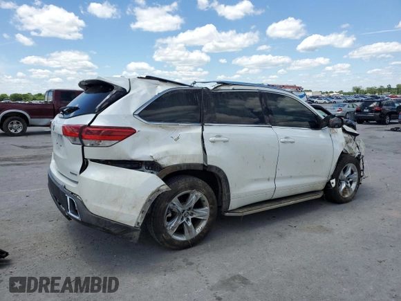 2017 Toyota Highlander Limited with VIN 5TDYZRFH5HS209110, listed as a Copart auction lot 57915415 with 129,555 mi miles and Salvage title. Bid and sale history available at DreamBid. Image 3.