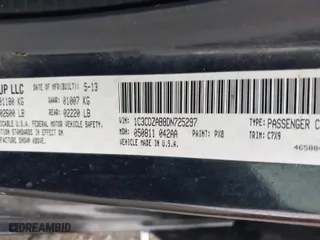 2013 Dodge Avenger SE with VIN 1C3CDZAB8DN725297, listed as a IAAI auction lot 40781847 with 142,049 mi miles. Bid and sale history available at carsss.com. Image 9.