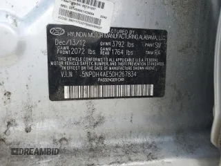 2013 Hyundai Elantra Limited с VIN 5NPDH4AE5DH267834, выставлен на аукционе Copart как лот 54579715 с пробегом 127 745 миль миль и Списание • Salvage title. История ставок и продаж доступна на DreamBid. Изображение 12.
