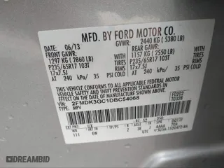 2013 Ford Edge SE with VIN 2FMDK3GC1DBC54068, listed as a IAAI auction lot 40821488 with 175,800 mi miles. Bid and sale history available at carsss.com. Image 9.
