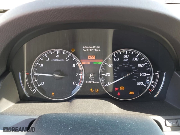 2016 Acura RLX Tech Pkg with VIN JH4KC1F53GC000168, listed as a Copart auction lot 52033685 with 90,274 mi miles and Salvage Title. Bid and sale history available at carsss.com. Image 9.