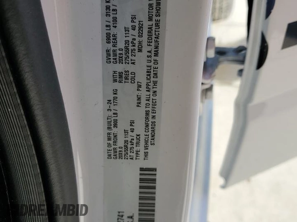 2025 Ram 1500 Big Horn z VIN 1C6RRFFG1SN512741, wystawiony jako Copart lot #51256565 z przebiegiem 17 185 mil mil oraz Szkoda całkowita • Salvage title. Historia ofert i sprzedaży dostępna na DreamBid. Obrazek 12.