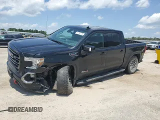 2021 GMC Sierra 1500 AT4 with VIN 1GTP9EEL4MZ169847, listed as a Copart auction lot 57752735 with 62,177 mi miles and Salvage title. Bid and sale history available at DreamBid. Image 1.