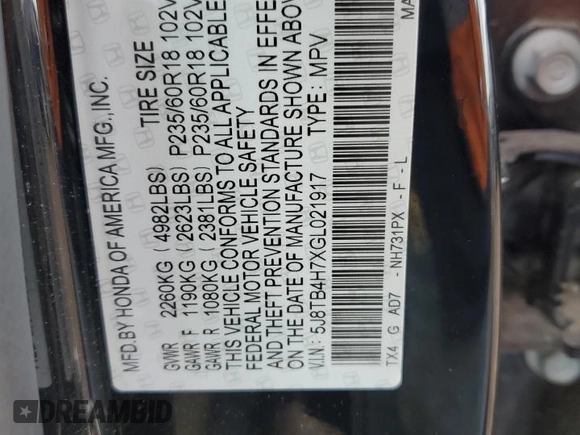 2016 Acura RDX Advance z VIN 5J8TB4H7XGL021917, wystawiony jako Copart lot #58615005 z przebiegiem 29 053 mil mil oraz Szkoda całkowita • Salvage title. Historia ofert i sprzedaży dostępna na DreamBid. Obrazek 12.