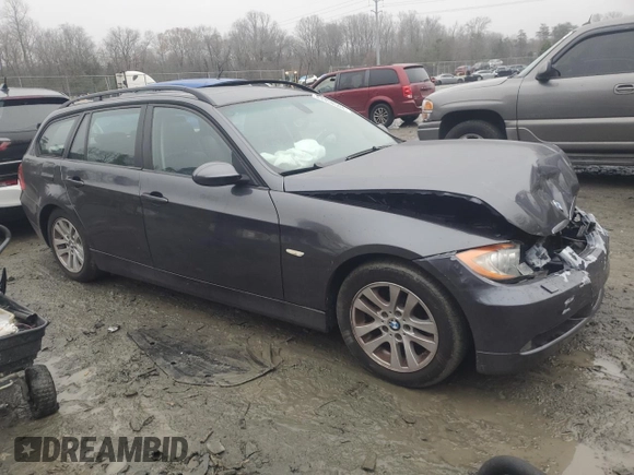 2007 BMW 3 Series 328xi with VIN WBAVT73517FZ36937, listed as a Copart auction lot 84458504 with 109,143 mi miles and Salvage title. Bid and sale history available at DreamBid. Image 4.