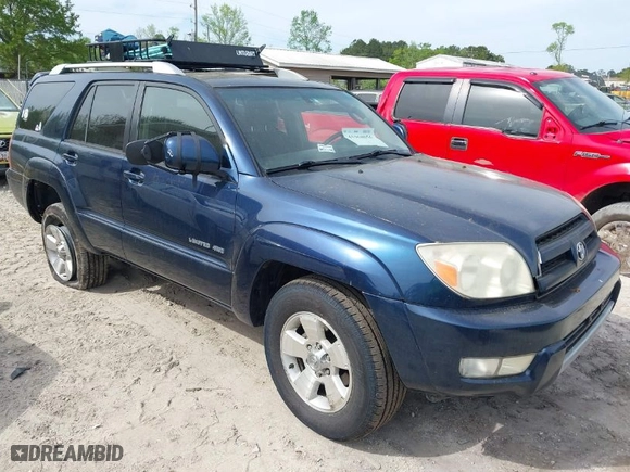 2004 Toyota 4Runner Limited with VIN JTEBU17R348016087, listed as a IAAI auction lot 41968056 with 189,557 mi miles. Bid and sale history available at carsss.com. Image 1.
