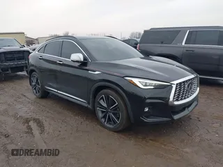 2023 Infiniti QX55 Essential with VIN 3PCAJ5KR7PF100554, listed as a IAAI auction lot 41498341 with 28,624 mi miles and . Bid and sale history available at DreamBid. Image 1.