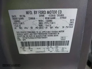2007 Ford Escape XLS with VIN 1FMYU92Z37KB16651, listed as a IAAI auction lot 41986040 with 119,286 mi miles. Bid and sale history available at carsss.com. Image 9.
