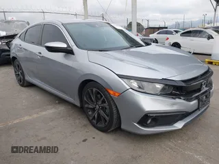2019 Honda Civic Sport with VIN 2HGFC2F84KH576622, listed as a IAAI auction lot 41494019 with 87,495 mi miles and . Bid and sale history available at DreamBid. Image 1.