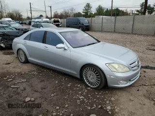 2007 Mercedes-Benz S-Class 5.5L V8 with VIN WDDNG71X87A039743, listed as a Copart auction lot 80733584 with 0 mi miles and Salvage Title. Bid and sale history available at carsss.com. Image 4.