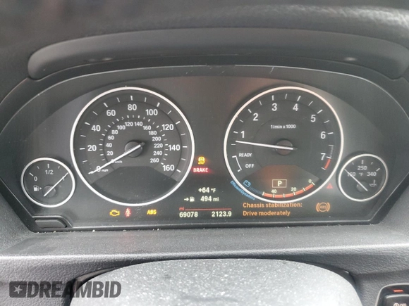 2018 BMW 3 Series 320i xDrive with VIN WBA8A3C52JA067443, listed as a Copart auction lot 59093005 with 69,078 mi miles and Salvage title. Bid and sale history available at DreamBid. Image 9.