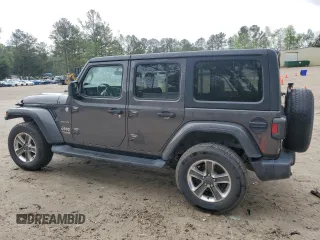 2020 Jeep Wrangler Unlimited Sahara with VIN 1C4HJXEN2LW149623, listed as a Copart auction lot 50906705 with 71,919 mi miles and Salvage title. Bid and sale history available at DreamBid. Image 2.