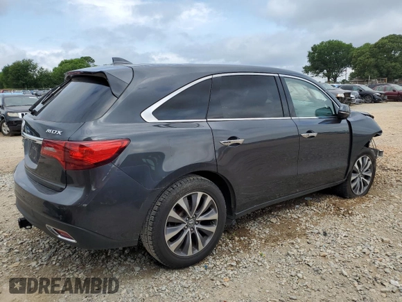 2015 Acura MDX Technology z VIN 5FRYD3H6XFB008603, wystawiony jako Copart lot #55854225 z przebiegiem Nie podano mil oraz Szkoda całkowita • Salvage title. Historia ofert i sprzedaży dostępna na DreamBid. Obrazek 3.