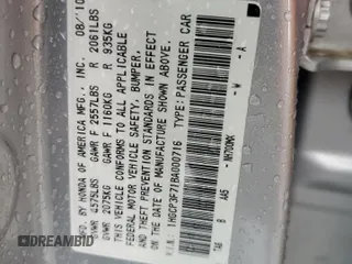 2011 Honda Accord EX z VIN 1HGCP3F71BA000716, wystawiony jako Copart lot #56414415 z przebiegiem 173 487 mil mil oraz Szkoda całkowita • Salvage title. Historia ofert i sprzedaży dostępna na DreamBid. Obrazek 12.