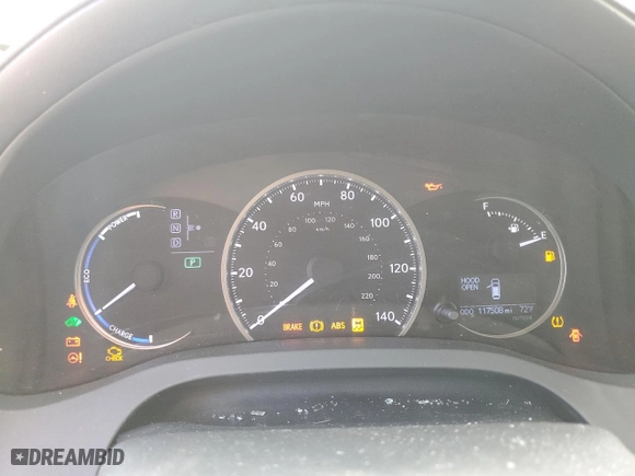 2014 Lexus CT 200h Hybrid with VIN JTHKD5BHXE2200729, listed as a Copart auction lot 46107745 with 117,508 mi miles and Salvage Title. Bid and sale history available at carsss.com. Image 9.
