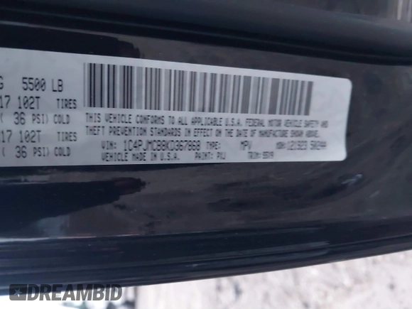 2019 Jeep Cherokee Latitude with VIN 1C4PJMCB8KD367868, listed as a IAAI auction lot 41465306 with 84,250 mi miles. Bid and sale history available at carsss.com. Image 9.