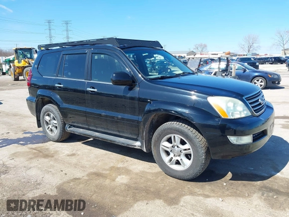 2008 Lexus GX 470 with VIN JTJBT20X780161575, listed as a IAAI auction lot 41879374 with 186,099 mi miles and . Bid and sale history available at carsss.com. Image 1.
