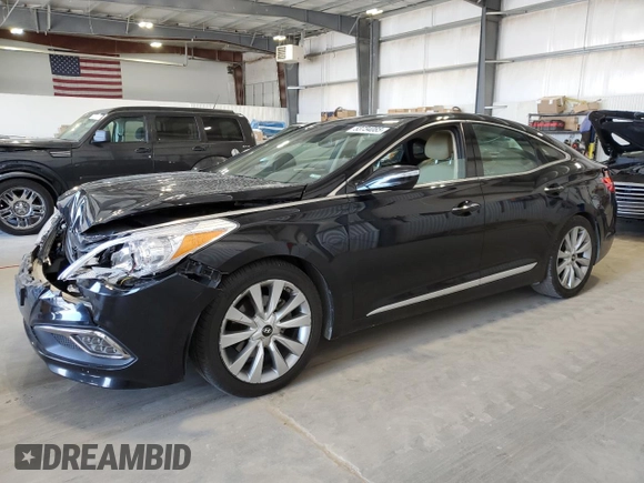 2017 Hyundai Azera Limited with VIN KMHFH4JG6HA590051, listed as a Copart auction lot 53734085 with 101,466 mi miles and Salvage Title. Bid and sale history available at carsss.com. Image 1.