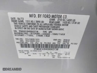 2014 Ford Flex SEL with VIN 2FMGK5C84EBD02738, listed as a IAAI auction lot 41712816 with 217,646 mi miles. Bid and sale history available at carsss.com. Image 9.