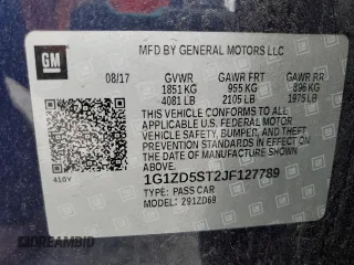 2018 Chevrolet Malibu LT with VIN 1G1ZD5ST2JF127789, listed as a Copart auction lot 46660565 with 98,343 mi miles and Salvage Title. Bid and sale history available at DreamBid. Image 12.
