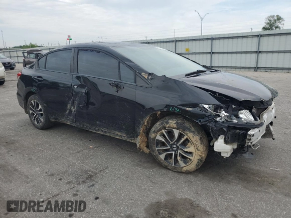 2015 Honda Civic EX with VIN 19XFB2F8XFE015585, listed as a Copart auction lot 53138455 with 127,651 mi miles and Salvage Title. Bid and sale history available at DreamBid. Image 4.