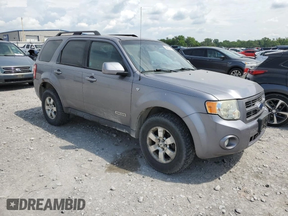 2008 Ford Escape Limited with VIN 1FMCU94108KA44388, listed as a Copart auction lot 58495485 with 246,624 mi miles and Salvage title. Bid and sale history available at DreamBid. Image 4.