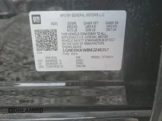 2021 Chevrolet Traverse Premier with VIN 1GNERKKW8MJ246357, listed as a Copart auction lot 58257635 with 89,543 mi miles and Salvage title. Bid and sale history available at DreamBid. Image 13.