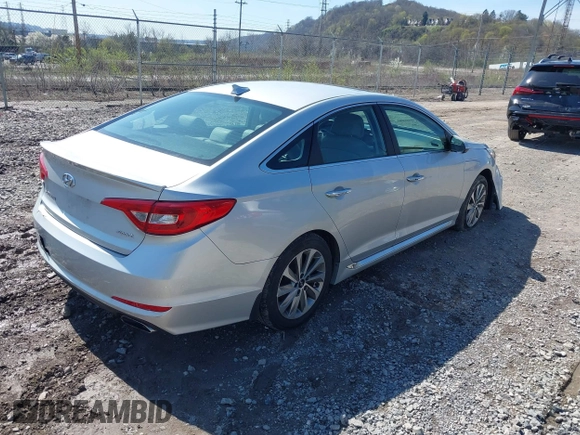 2017 Hyundai Sonata Sport with VIN 5NPE34AF6HH570154, listed as a IAAI auction lot 41991140 with 88,084 mi miles. Bid and sale history available at carsss.com. Image 4.