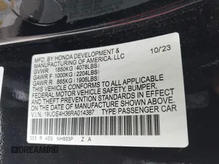 2024 Acura Integra w/A-Spec Package z VIN 19UDE4H36RA014387, wystawiony jako IAAI lot #42064339 z przebiegiem 15 977 mil mil oraz . Historia ofert i sprzedaży dostępna na DreamBid. Obrazek 9.
