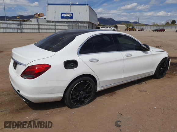 2015 Mercedes-Benz C-Class C 300 Luxury with VIN 55SWF4KB5FU016718, listed as a Copart auction lot 53585615 with 0 mi miles and Clean Title. Bid and sale history available at carsss.com. Image 3.