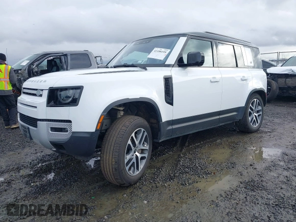 2020 Land Rover Defender HSE z VIN SALE9EEUXL2025865, wystawiony jako IAAI lot #41188195 z przebiegiem 29 756 mil mil oraz . Historia ofert i sprzedaży dostępna na DreamBid. Obrazek 2.