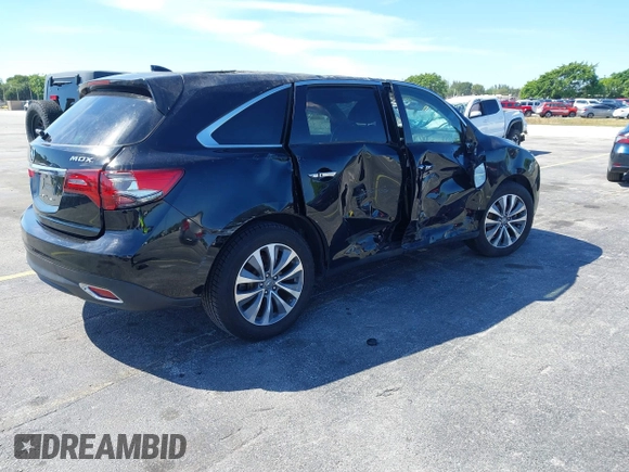 2016 Acura MDX w/Tech with VIN 5FRYD3H4XGB011596, listed as a IAAI auction lot 41692631 with 43,615 mi miles. Bid and sale history available at carsss.com. Image 4.