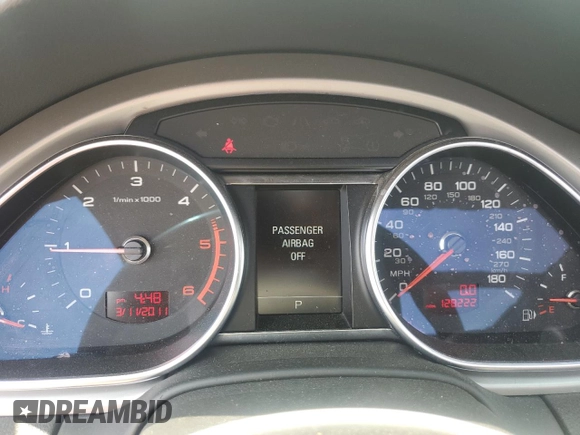 2011 Audi Q7 Prestige with VIN WA1WMAFE8BD001068, listed as a Copart auction lot 59710825 with 128,222 mi miles and Salvage title. Bid and sale history available at DreamBid. Image 9.