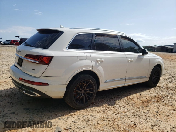 2021 Audi Q7 Premium Plus with VIN WA1LJAF72MD034440, listed as a Copart auction lot 58164365 with Not provided miles and Salvage title. Bid and sale history available at DreamBid. Image 3.