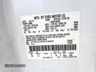 2014 Ford F-150 XL z VIN 1FTEX1CM7EFC50507, wystawiony jako Copart lot #56485015 z przebiegiem 129 523 mil mil oraz Szkoda całkowita • Salvage title. Historia ofert i sprzedaży dostępna na DreamBid. Obrazek 12.