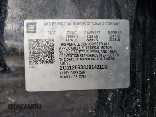 2018 Chevrolet Impala Premier с VIN 2G1125S33J9142118, выставлен на аукционе Copart как лот 44770075 с пробегом 185 907 миль миль и Списание • Salvage title. История ставок и продаж доступна на DreamBid. Изображение 12.