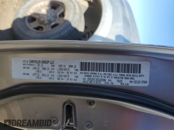 2012 Ram 2500 Laramie with VIN 3C6UD5FL9CG329386, listed as a Copart auction lot 46493155 with 157,958 mi miles and Salvage Title. Bid and sale history available at carsss.com. Image 12.