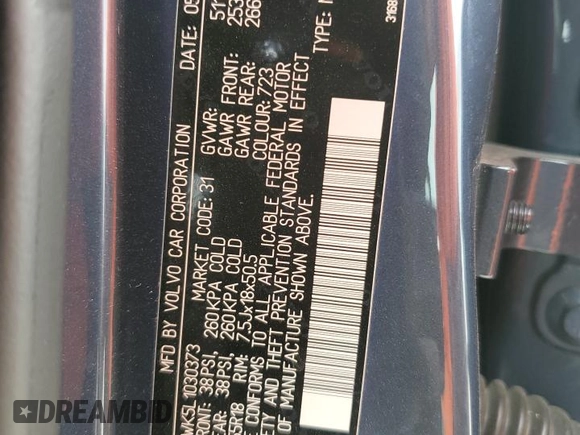 2020 Volvo V60 z VIN YV4102WK5L1030373, wystawiony jako Copart lot #88530625 z przebiegiem 37 296 mil mil oraz Nie do naprawy • Non repairable. Historia ofert i sprzedaży dostępna na DreamBid. Obrazek 15.