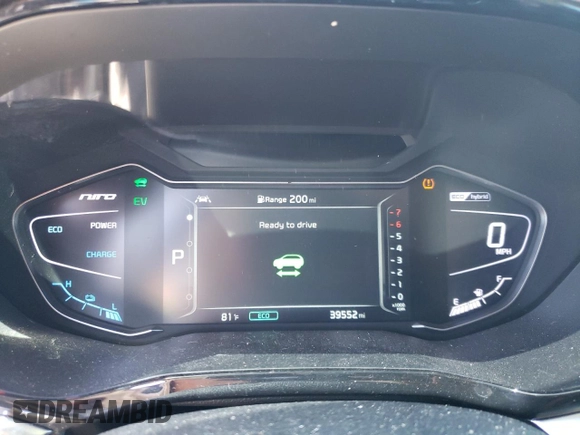 2020 Kia Niro EX Premium with VIN KNDCE3LC5L5366372, listed as a Copart auction lot 56239174 with 39,552 mi miles and Salvage Title. Bid and sale history available at carsss.com. Image 9.