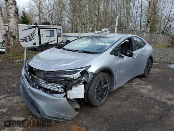 2023 Toyota Prius LE with VIN JTDACAAU2P3004501, listed as a Copart auction lot 50957495 with 25,535 mi miles and Non Repairable. Bid and sale history available at carsss.com. Image 1.