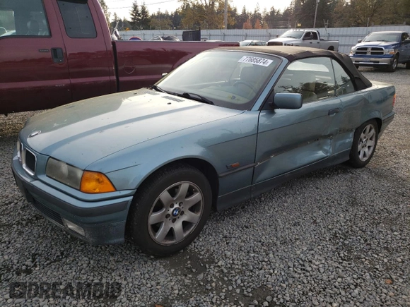 1994 BMW 3 Series 318iC with VIN WBABK532XREC82743, listed as a Copart auction lot 77685874 with 194,919 mi miles and Salvage Title. Bid and sale history available at carsss.com. Image 1.