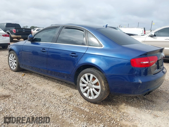 2013 Audi A4 Premium with VIN WAUAFAFL5DA123641, listed as a IAAI auction lot 40809477 with 1 mi miles. Bid and sale history available at carsss.com. Image 3.